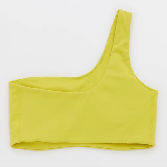 Aerie Goals One Shoulder Sports Bra yellow - Picture 3 of 7